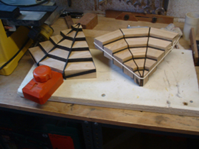 The shows the underside and topside before turning.