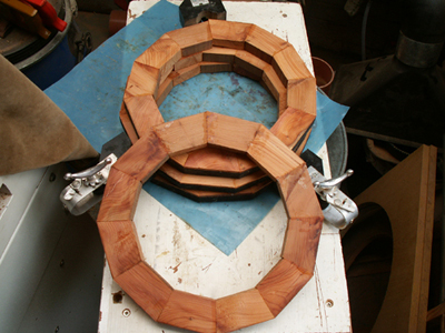 The 4 rings of segments have been glued
